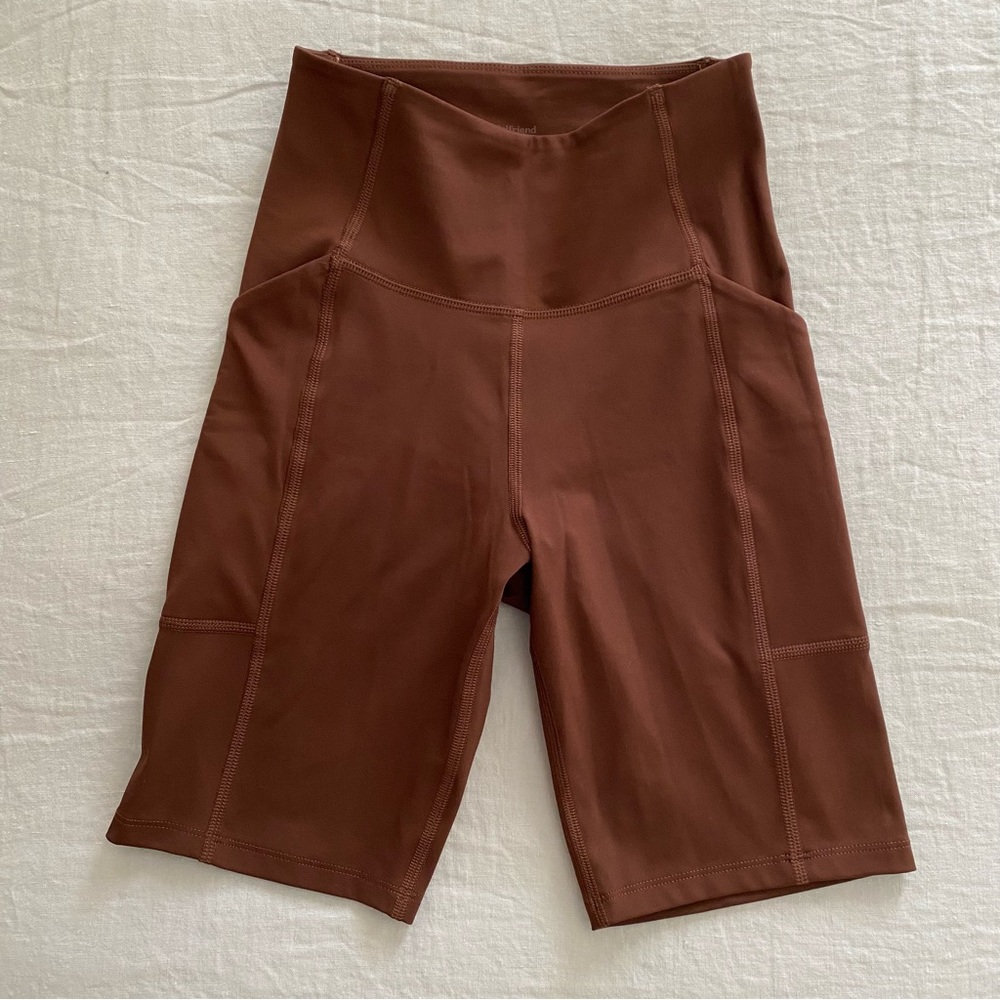 Girlfriend Collective High Rise Pocket Bike Short NWOT Earth Size Xsmall